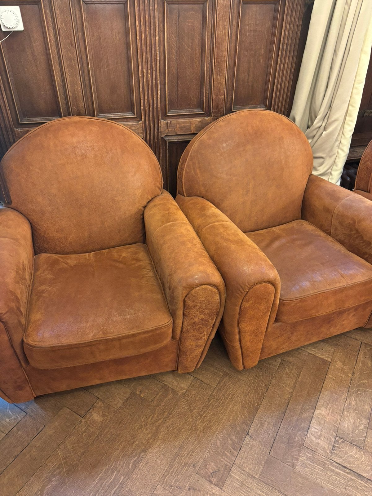 Fauteuil en cuir couleur terracota, Maison & Meubles, Enlèvement, Comme neuf, Cuir