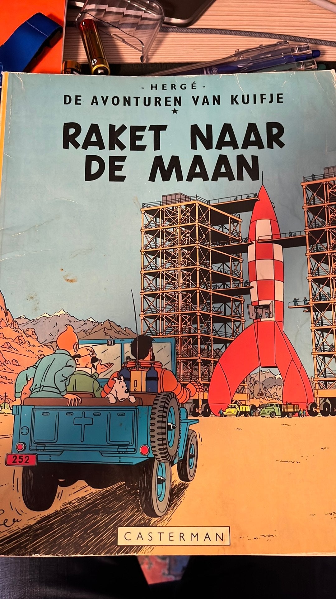 Kuifje - Raket naar de maan, Boeken, Gelezen, Eén stripboek, Ophalen of Verzenden, Hergé