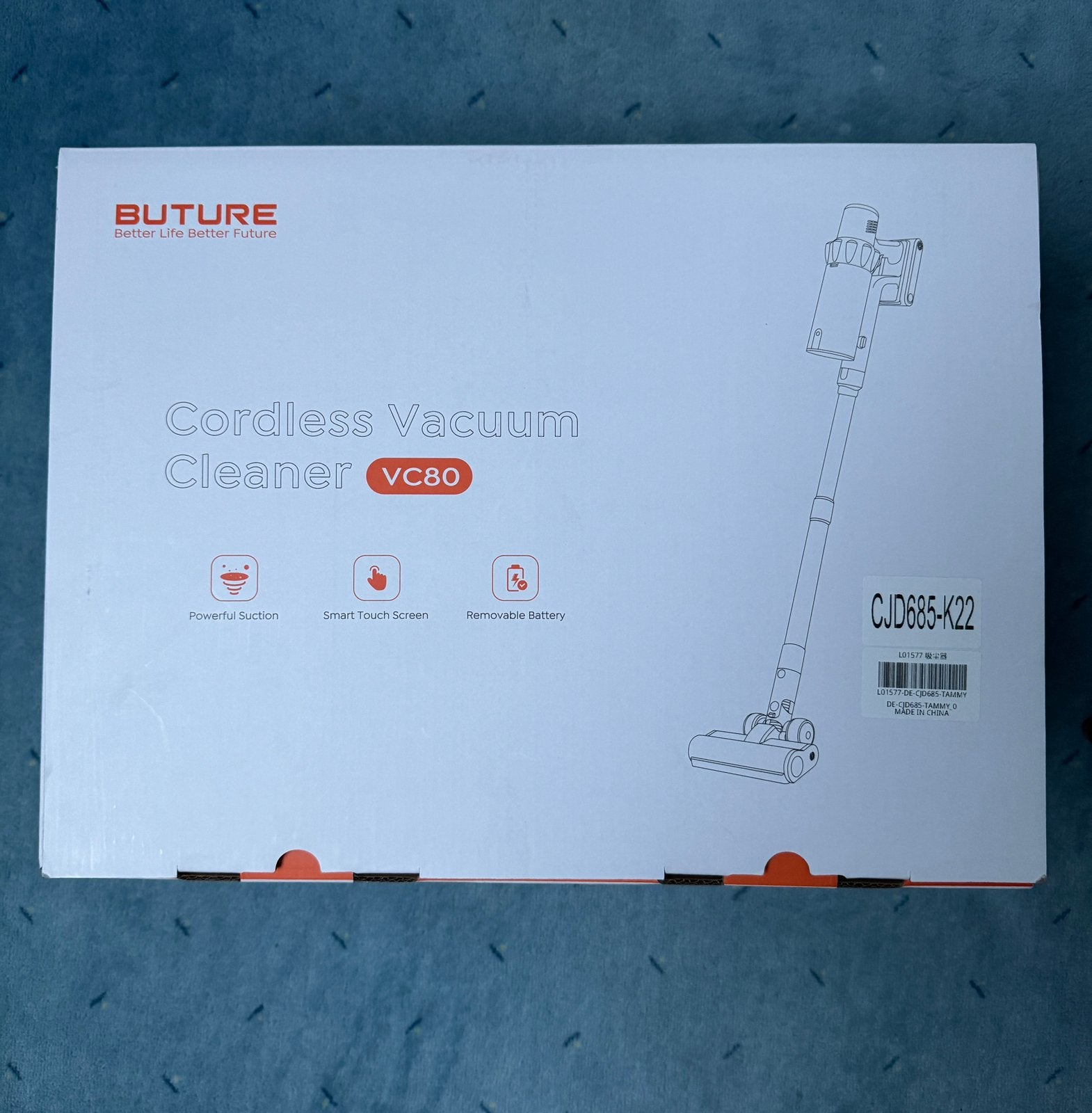 Buture VC80 - Draadloze steelstofzuiger, Ophalen, Nieuw, Steelstofzuiger