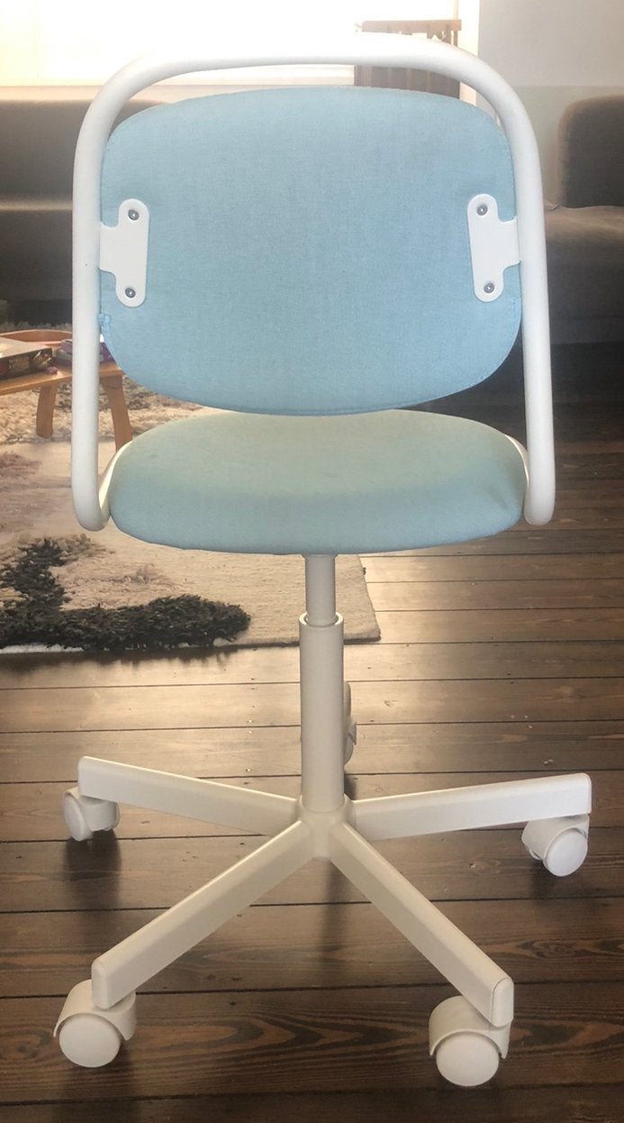 Chaise de bureau enfant IKEA ÖRFJÄLL – Blanc et Bleu clair, Enlèvement, Comme neuf, Bleu, Chaise de bureau