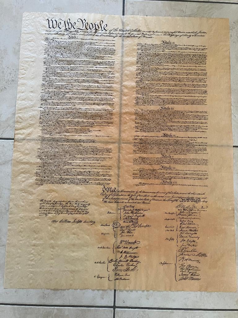 Poster We the People Amerikaanse grondwet, Enlèvement, Comme neuf, Gravure