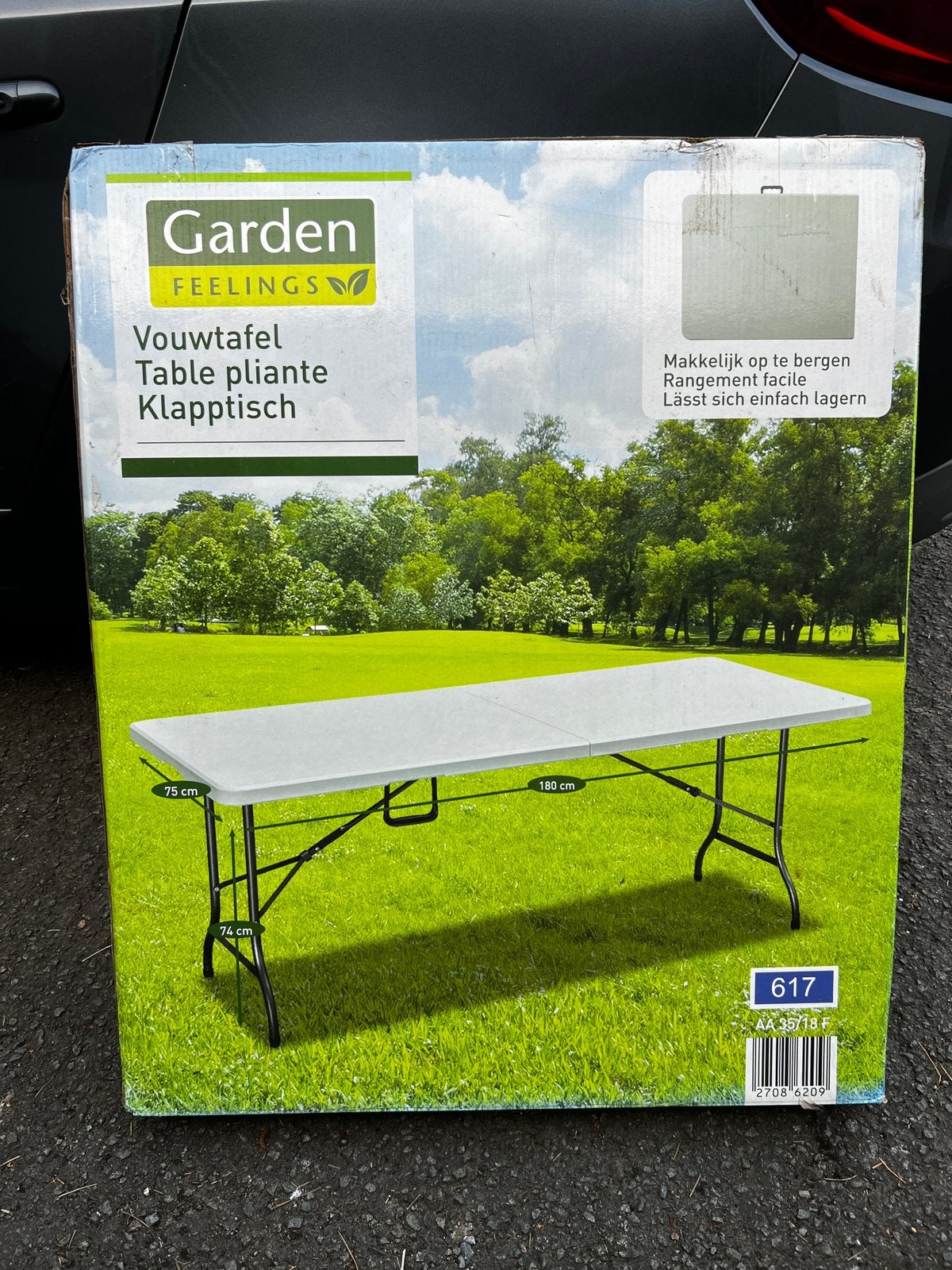 Plooitafel/partytafel 1m80 x 0,75 m, Huis en Inrichting, Ophalen, Overige materialen, Nieuw, 75 cm of meer