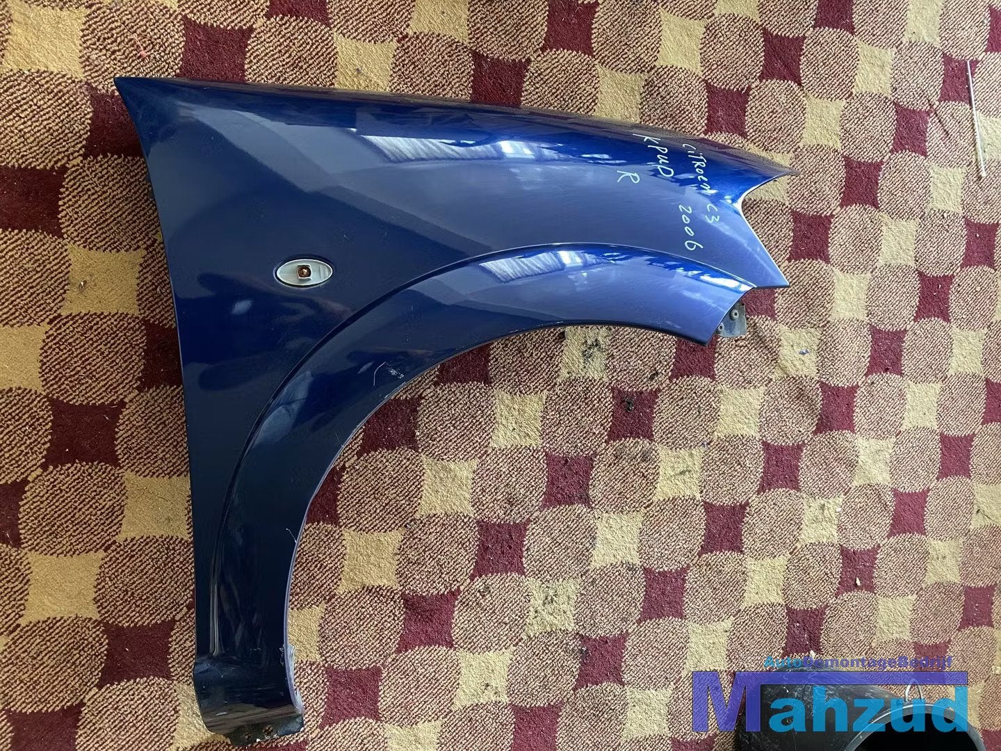 Citro n C3 rechter voor scherm zijscherm blauw KPUD, Citroën, Stellantis N.V., Utilisé, Avant