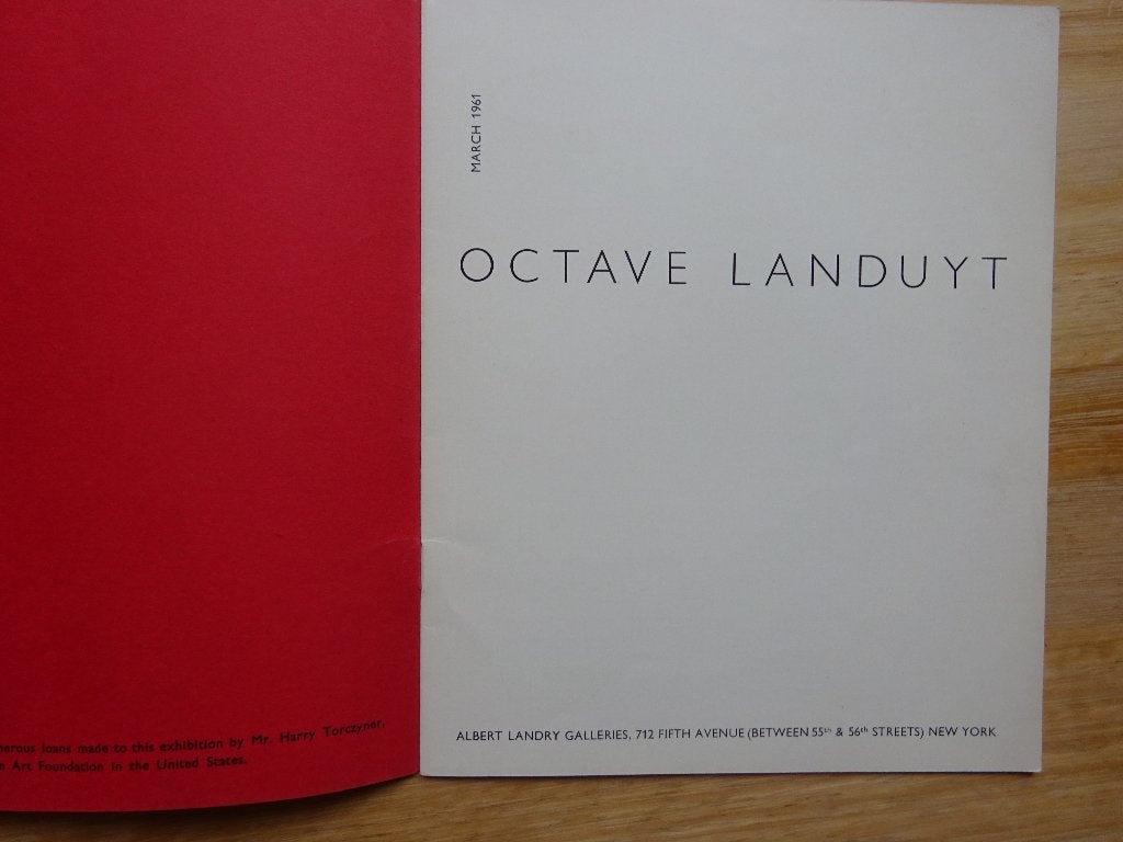 Octave Landuyt, 1961 New York !! zeldzaam, Peinture et dessin, Enlèvement ou Envoi, Langui Emile, Utilisé