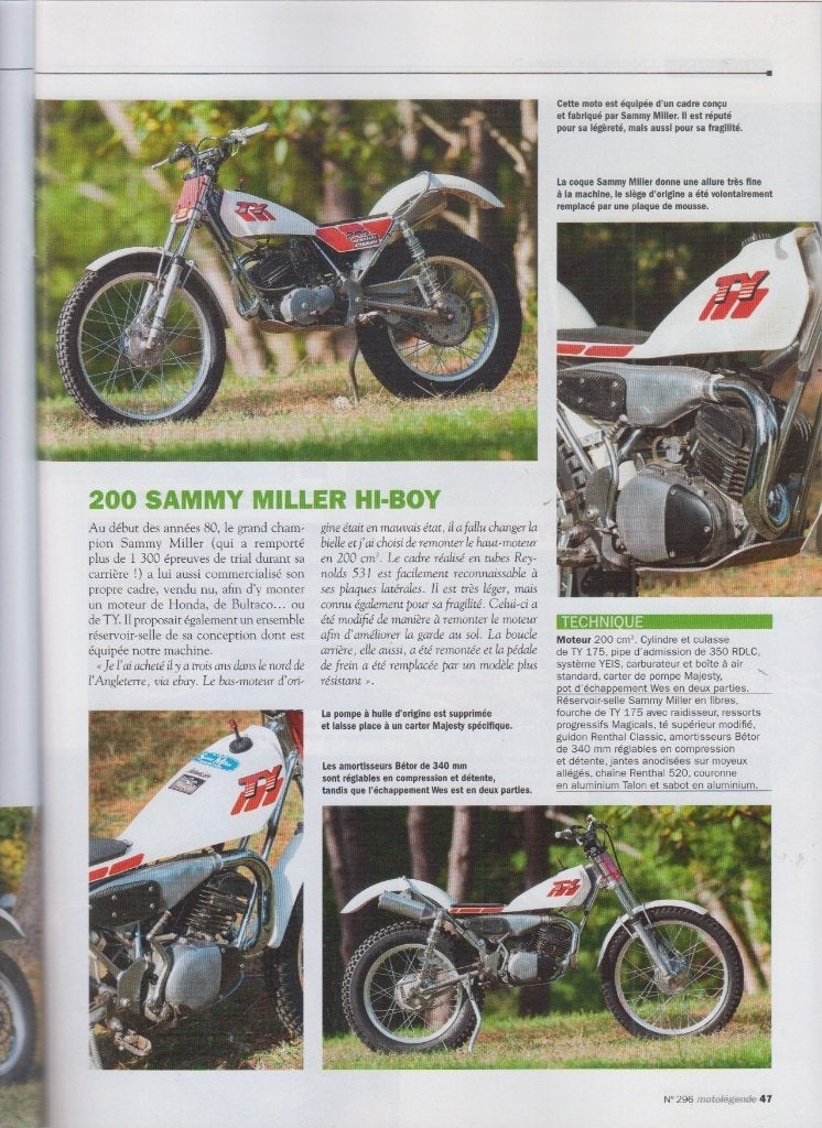 Motos Yamaha TY Trial collection, Envoi, Utilisé