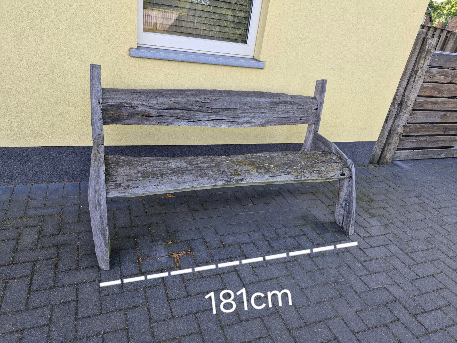 Houten buitenbank ( drijfhout), Tuin en Terras, Ophalen, Gebruikt, Hout