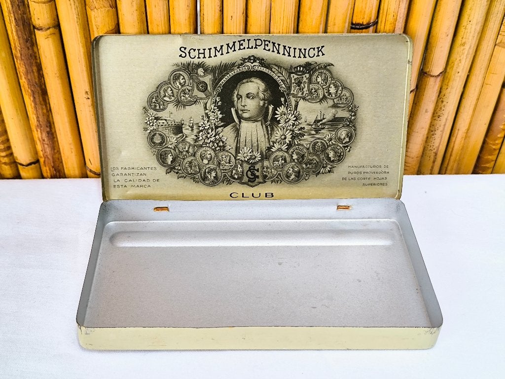 Vintage blikken doos van Schimmelpenninck uit 1950, Ophalen of Verzenden, Gebruikt, Overige, Overige merken