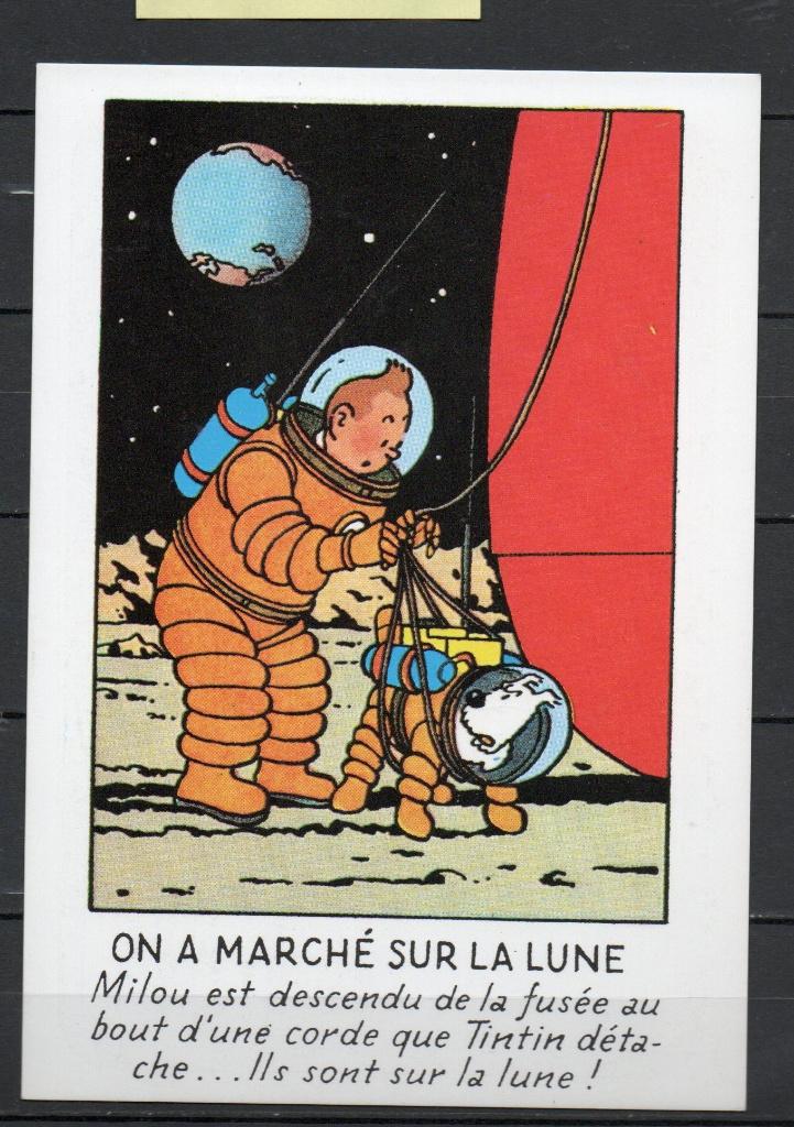 Carte postale : Hergé : Tintin/ On a marché sur la lune, Collections, Enlèvement