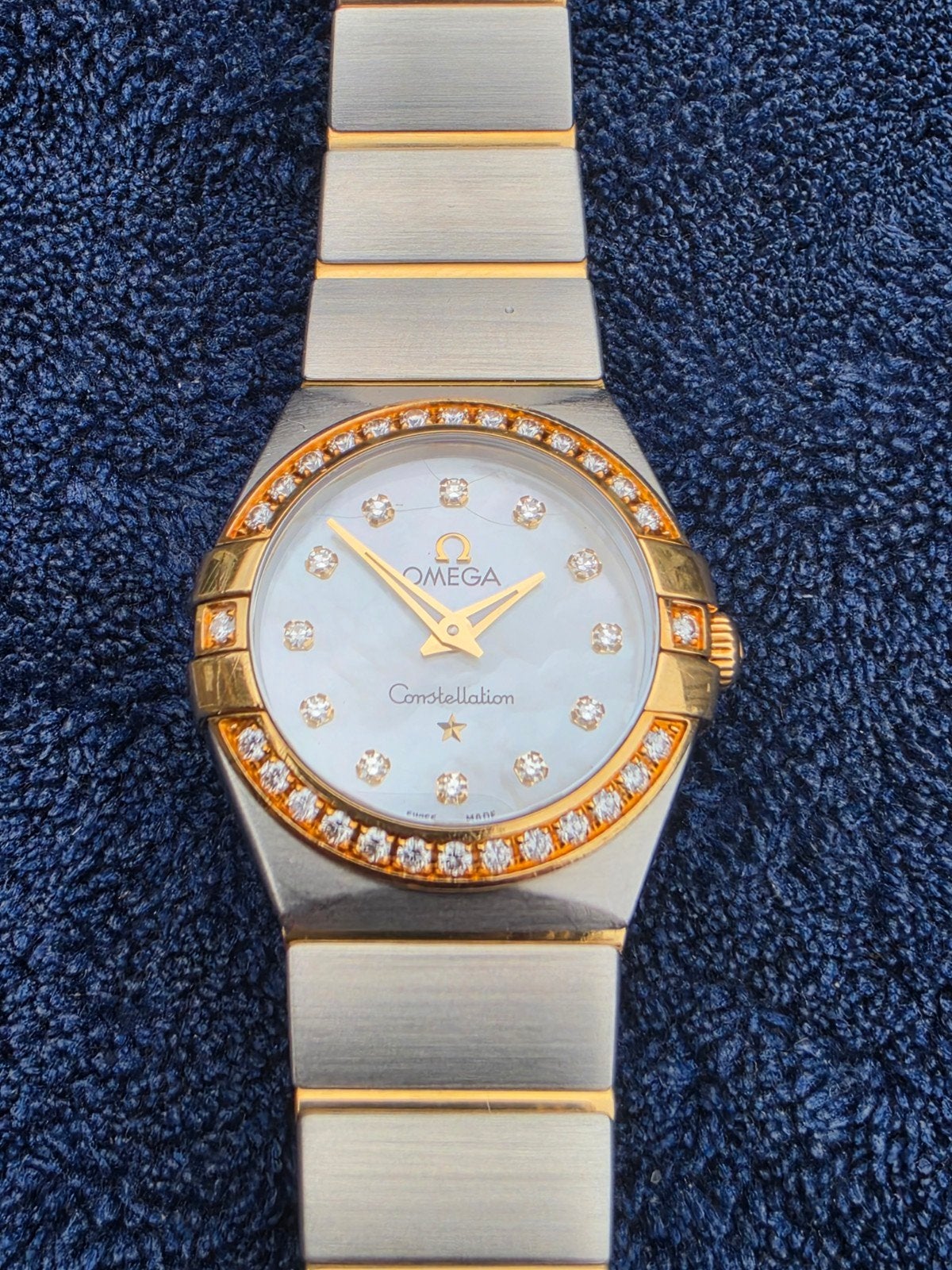 omega Constellation briljanten lunette + briljanten m.o.p pl, Ophalen of Verzenden, Staal, Staal