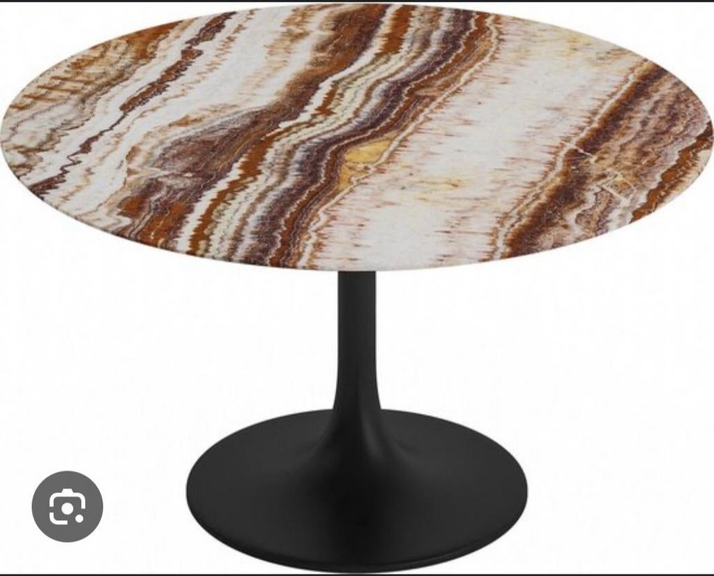 Table à manger en Onyx vibrant par Goossens, Enlèvement, Rond, Métal