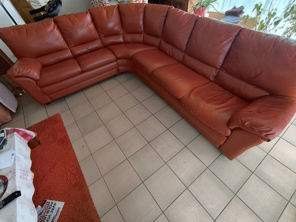 Canapé - fauteuil en cuir, 75 à 100 cm, Modern en cuir, Quatre personnes ou plus, Comme neuf