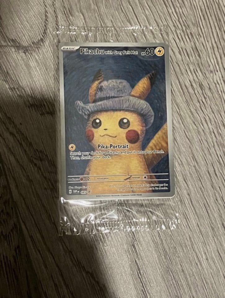 Pikachu van gogh, Hobby en Vrije tijd, Ophalen of Verzenden, Nieuw, Losse kaart, Foil