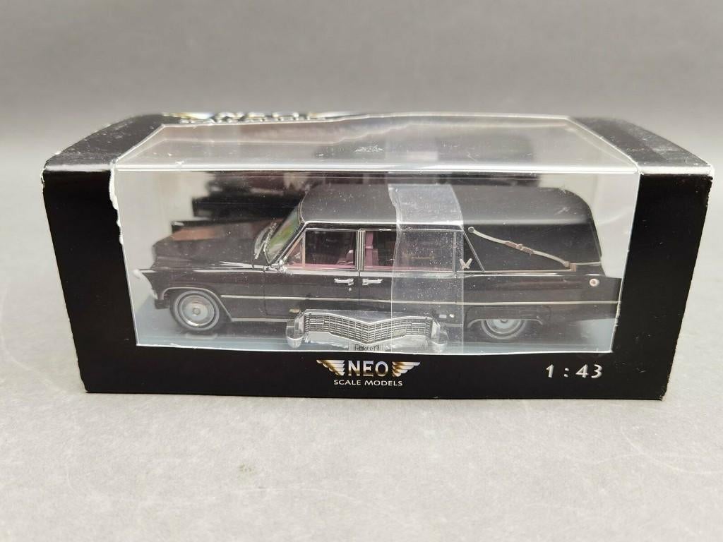 CADILLAC Fleetwood Corbillard Hearse 1966 1/43 NEO Neuve+Box, Ophalen of Verzenden, Nieuw, Auto, MiniChamps