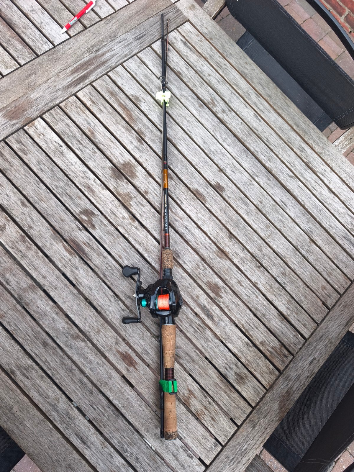 baitcaster + hengel, Ophalen, Gebruikt, Molen