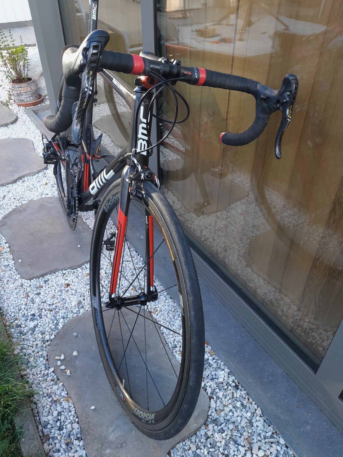 koersfiets BMC SLR01 met campagnolo powermeter 2max NG, Autres marques, Frein sur jante, Comme neuf, Enlèvement