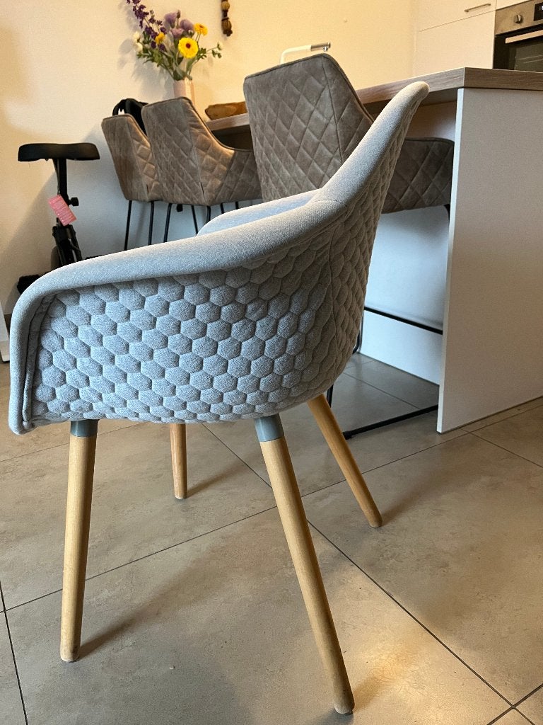 te koop 6 eetkamer stoelen, Huis en Inrichting, Ophalen, Hout, Gebruikt, Grijs