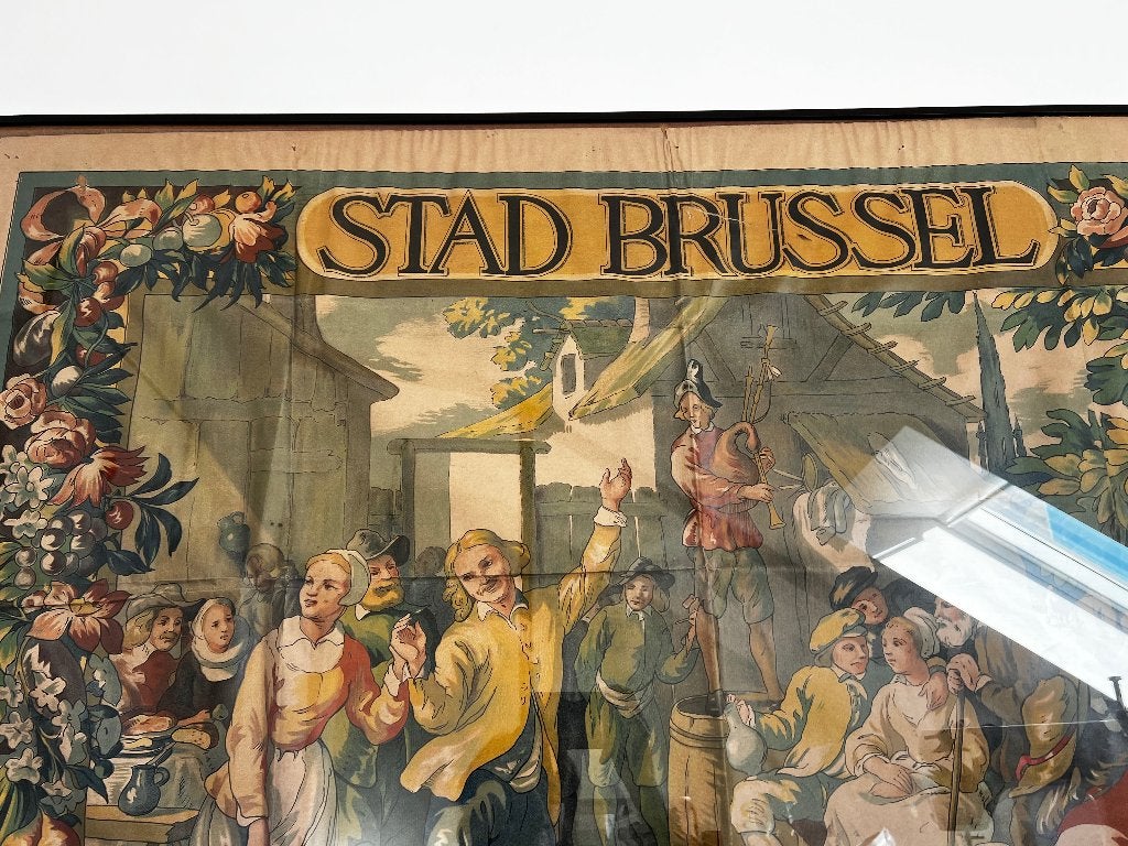 Affiche historique de Bruxelles de 1910, Enlèvement, Classique, Sous verre, Autres sujets