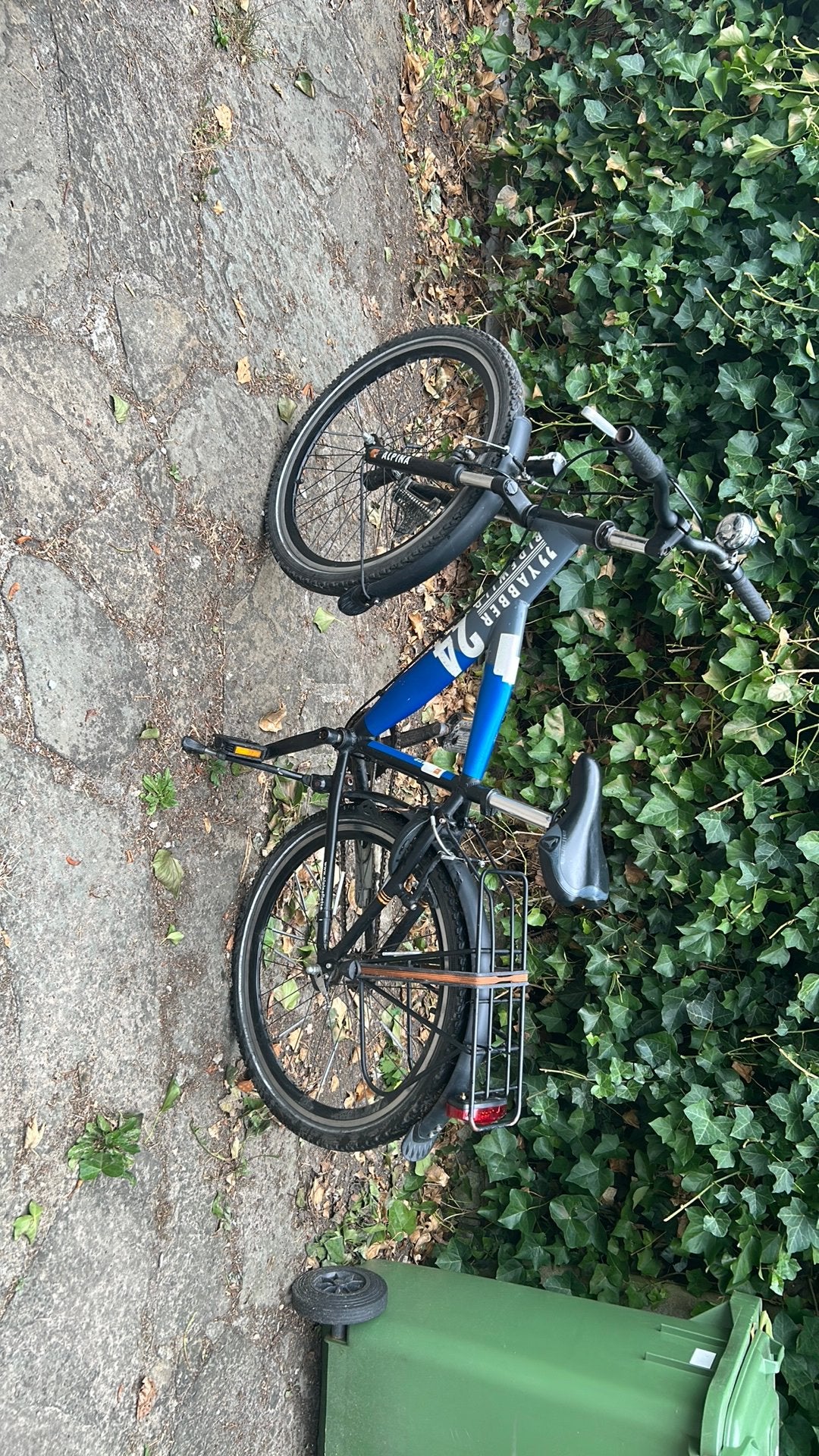 Blauwe kinderfiets 24 inch, Ophalen, Terugtraprem, Handrem, Gebruikt