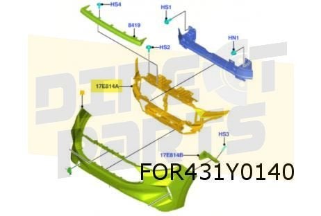 Ford Transit Custom (11/23-) voorbumperversteviging Originee, -, -, Nieuw, Ford