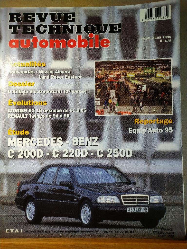 RTA 578 - Mercedes C200D - C220D - C250D - nov 1995, Enlèvement ou Envoi