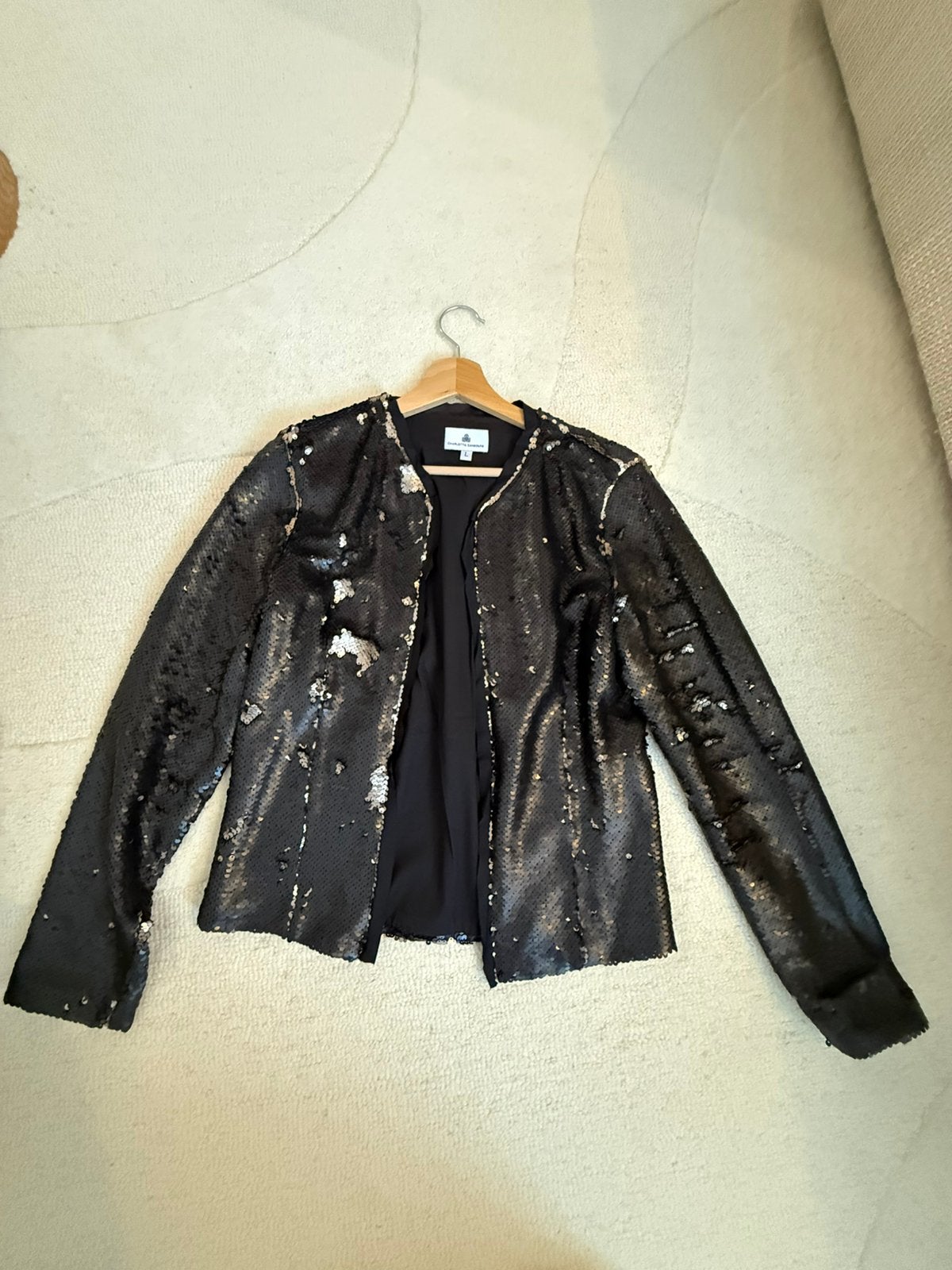 Paillettenjasje/ Sequin jacket - designer Charlotta Gandolfo, Ophalen of Verzenden, Zo goed als nieuw, Maat 42/44 (L), Jasje