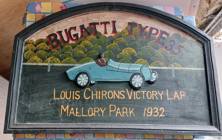 Plaque vintage Bugatti Type 35 – Relief 3D, Enlèvement ou Envoi, Utilisé, Panneau publicitaire