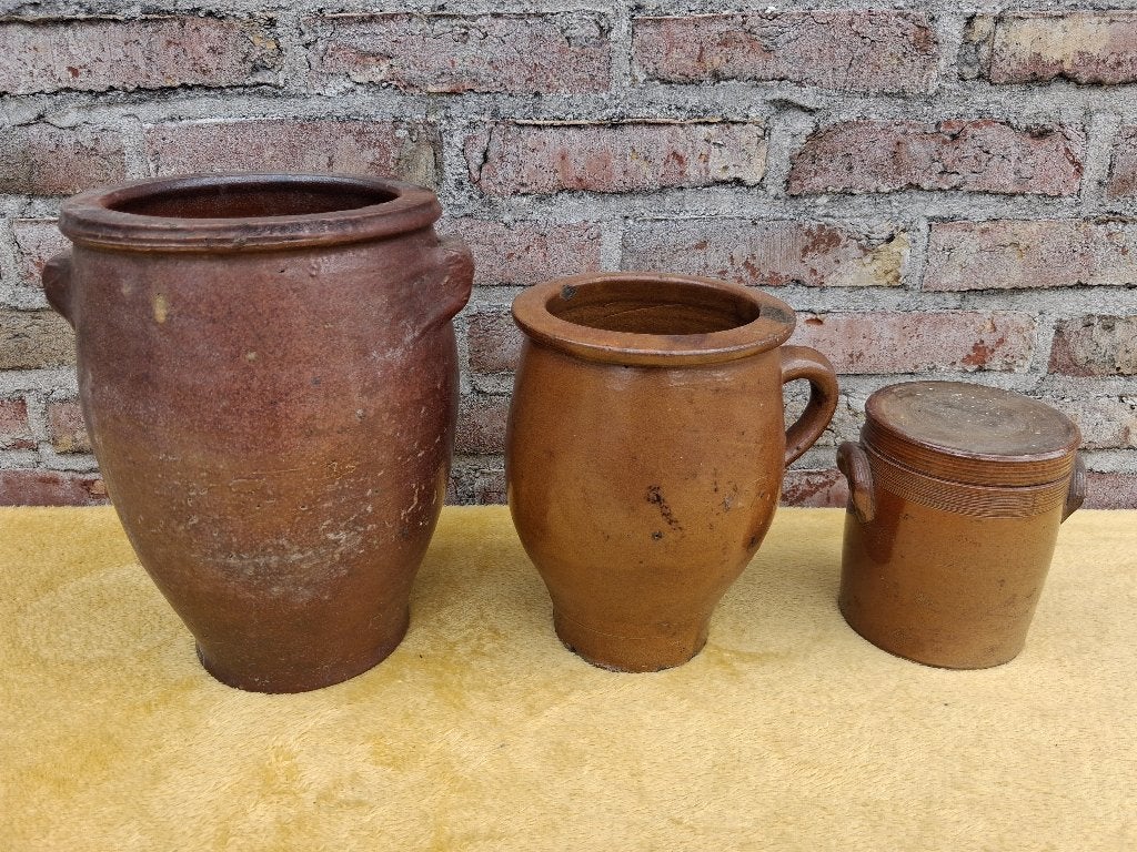 3 vieux pots en pierre, Antiquités & Art, Curiosités & Brocante, Enlèvement