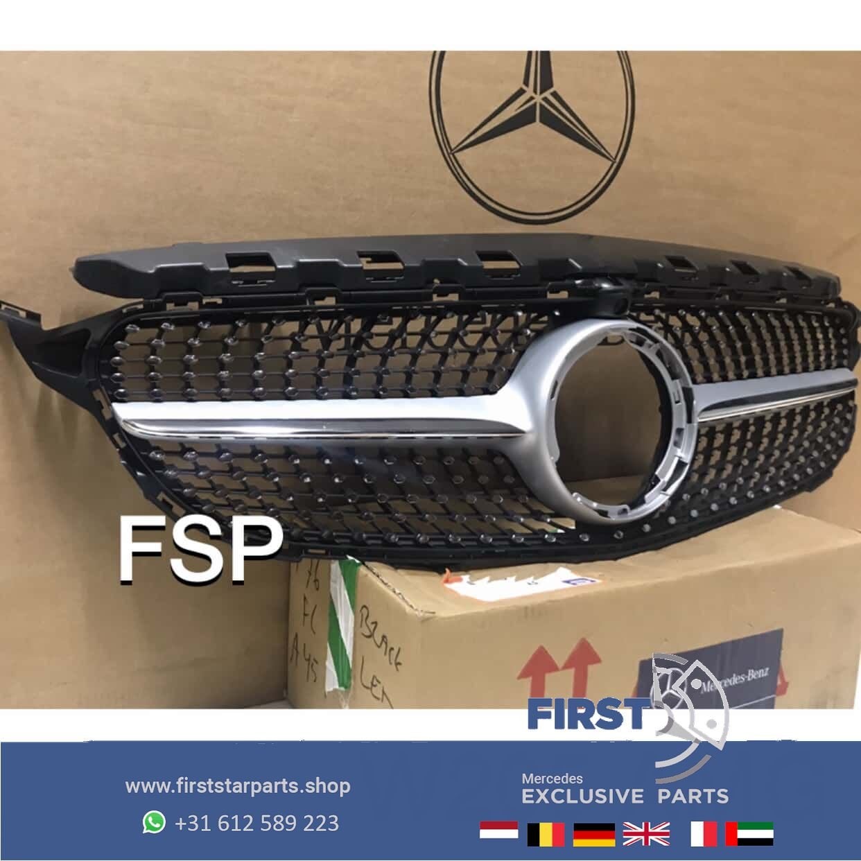 W205 C205 FACELIFT C43 AMG DIAMOND GRIL ORIGINEEL Mercedes C, Gebruikt, -, Ophalen of Verzenden, -