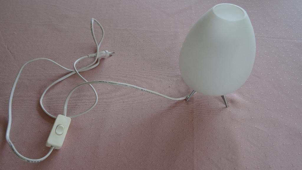 TAFELLAMP WIT OPAAL GLAS, Ophalen, Zo goed als nieuw, Glas, Minder dan 50 cm