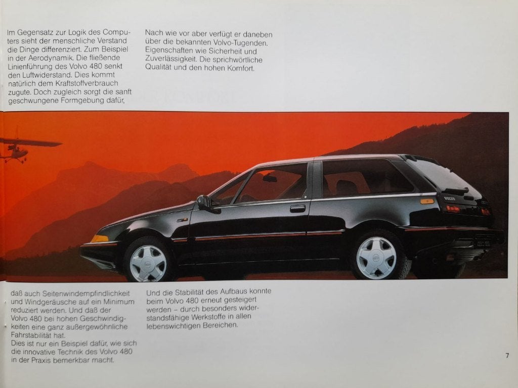 Volvo 480 ES, brochure uit 1988, Boeken, Auto's | Folders en Tijdschriften, Verzenden, Zo goed als nieuw, Volvo