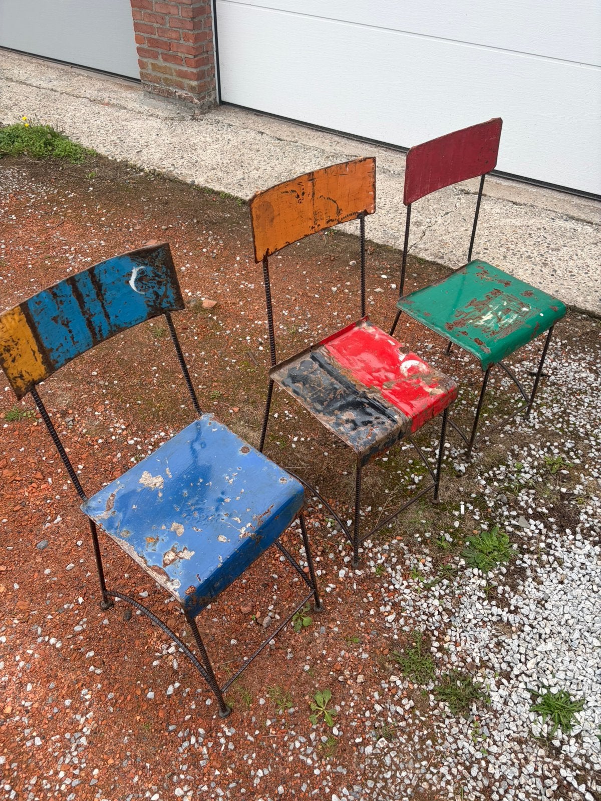 Handgemaakte metalen stoelen, Ophalen, Zo goed als nieuw