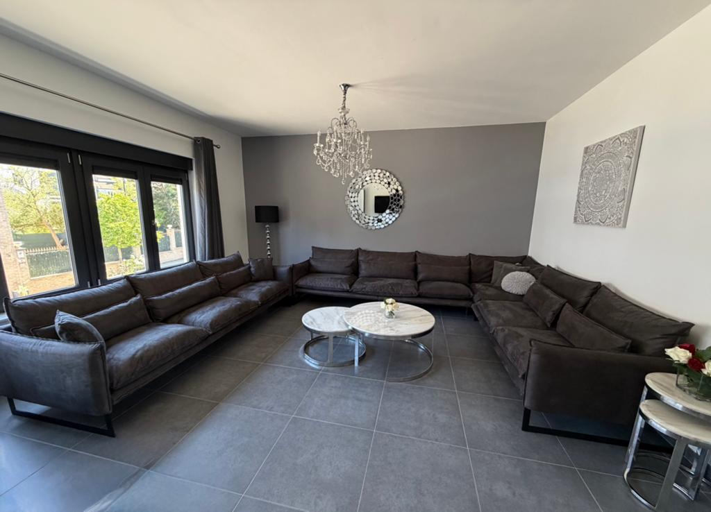 Canapé en U sur mesure cuir anthracite, Enlèvement, Comme neuf