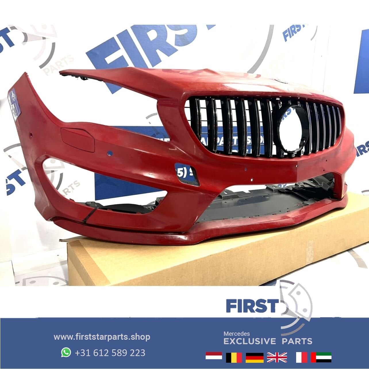 W117 BUMPER C117 CLA45 AMG VOORBUMPER WIT ZWART GRIJS ROOD B, Gebruikt, -, Voor, Ophalen of Verzenden