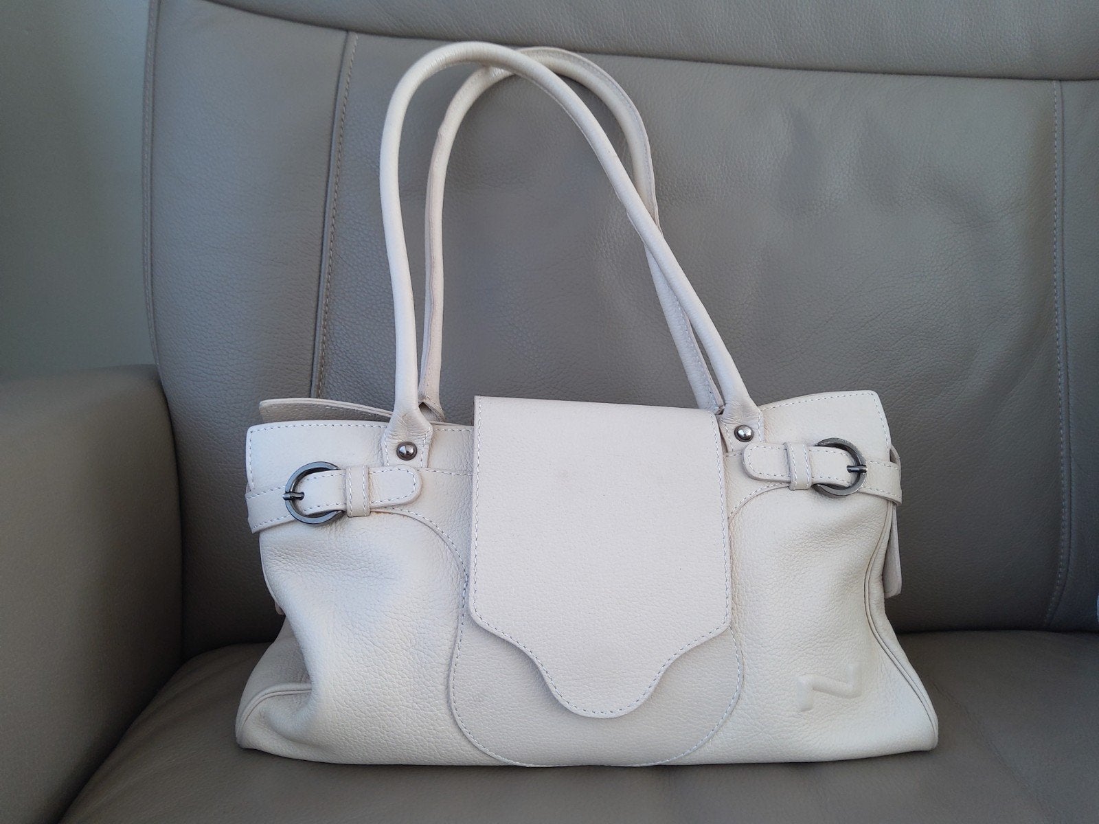 handtas Nathan, Handtassen en Accessoires, Ophalen of Verzenden, Beige, Handtas