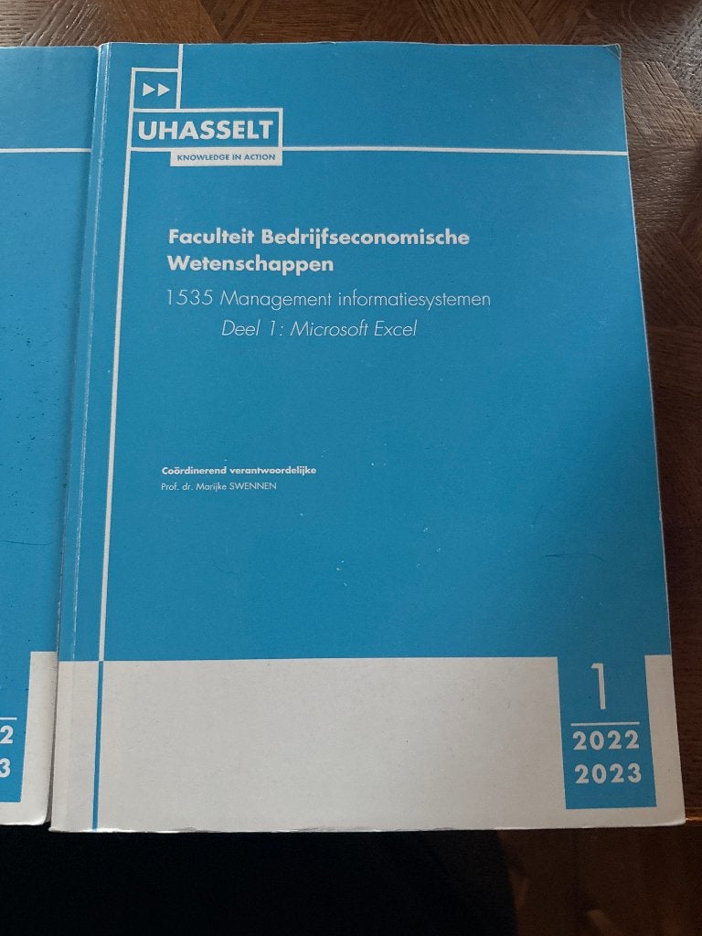 1535 Management informatiesystemen Deel 1 en Deel 2, Boeken, Ophalen of Verzenden, Gelezen, Hoger Onderwijs, UHasselt