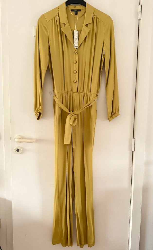 Esprit - mosterdgele jumpsuit - maat 36, Kleding | Dames, Jumpsuits, Verzenden, Geel, Nieuw, Maat 36 (S)