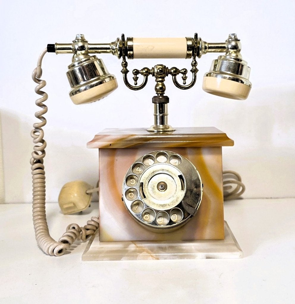 Retro Italiaanse telefoon in onyx., Ophalen of Verzenden, Huis en Inrichting