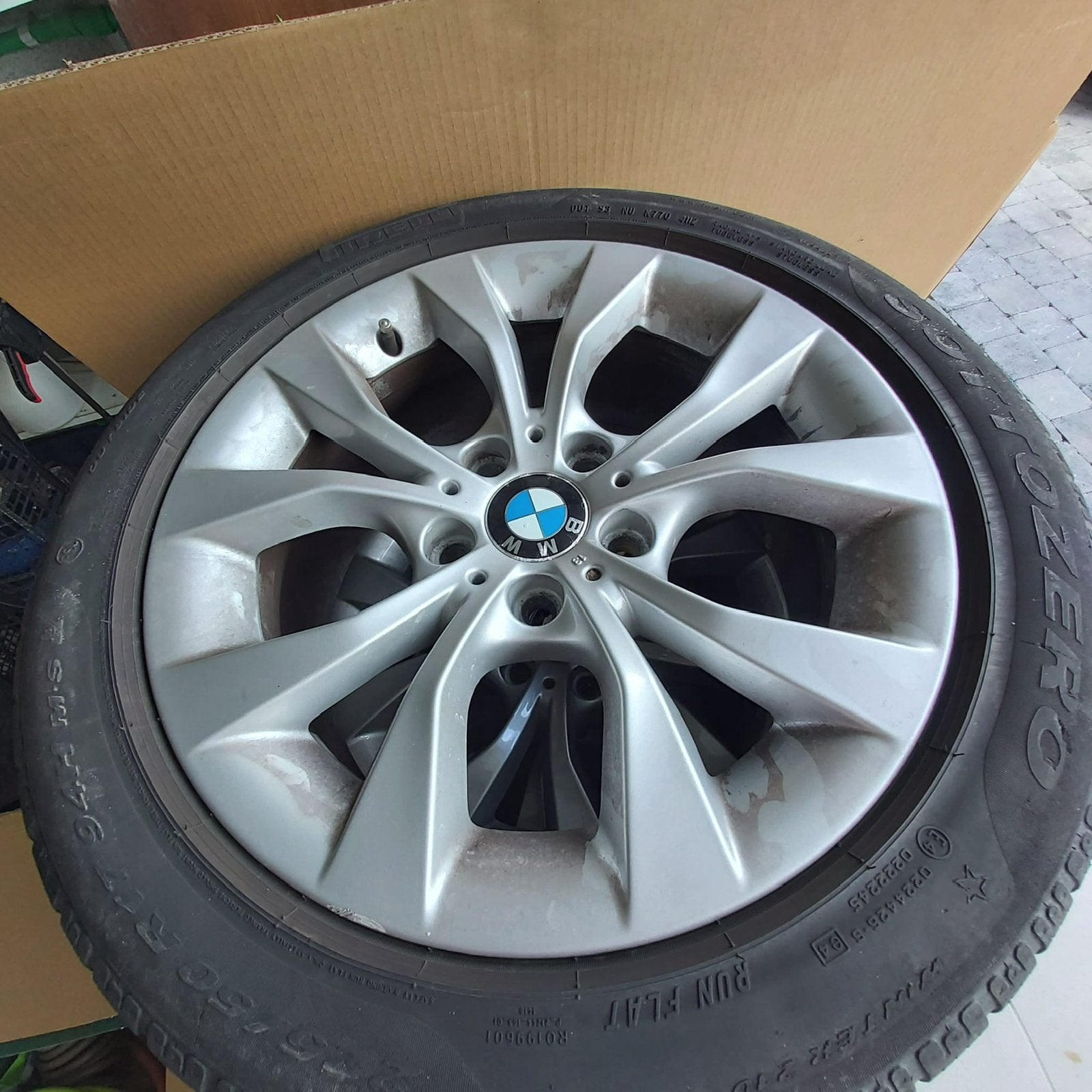 4 jantes aluminium BMWX1 et pneus hiver, Pneus et Jantes, Pneus hiver, Véhicule de tourisme, Enlèvement