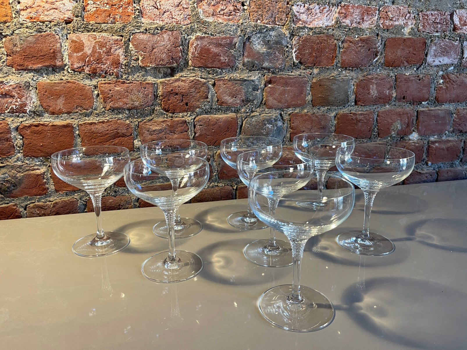 Lot de 8 coupes à champagne type cristal vintage, Enlèvement, Comme neuf
