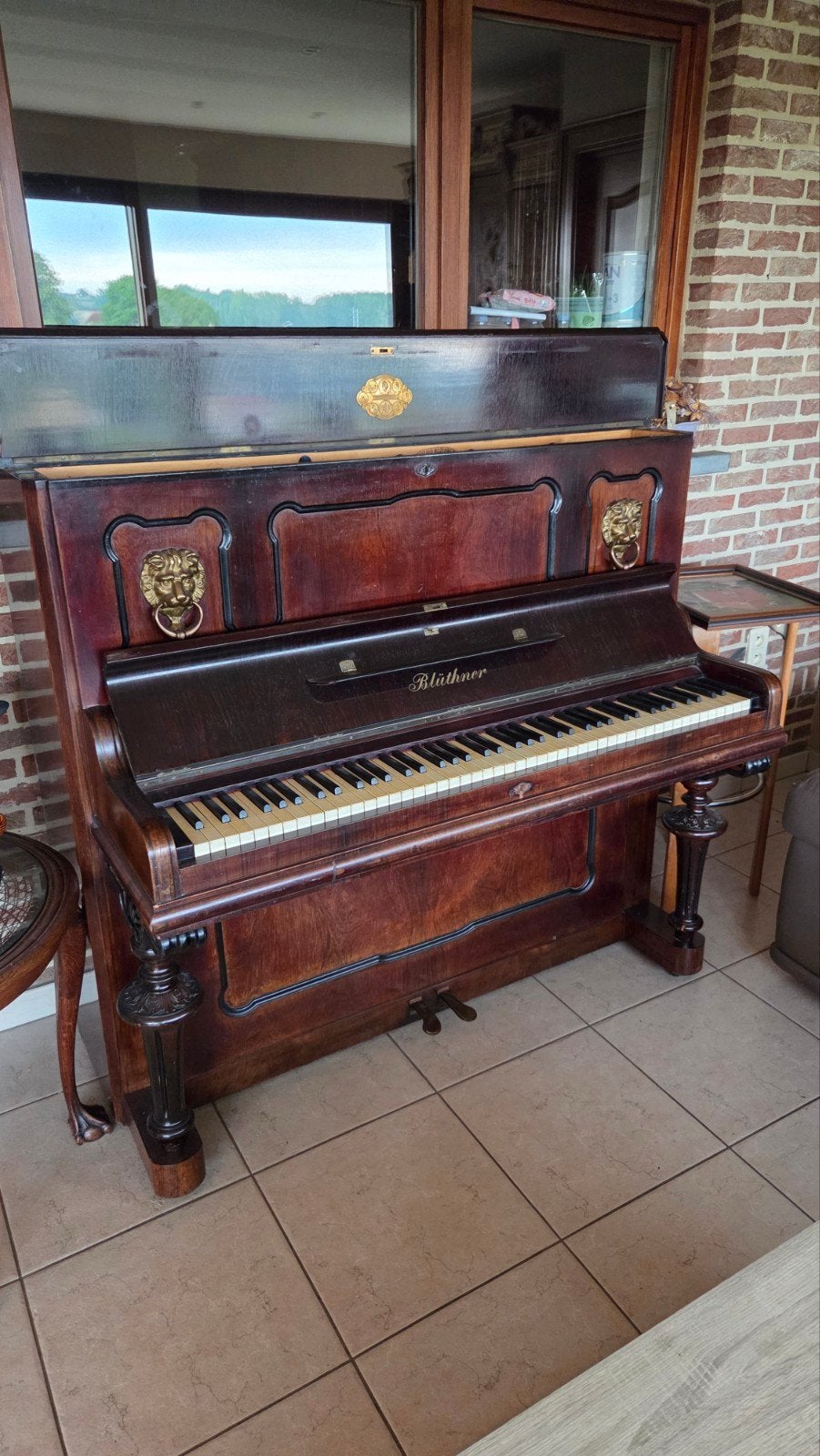 Antieke Blüthner Piano (1874) met Leeuwenkoppen – Restaurati, Muziek en Instrumenten, Piano's, Ophalen, Gebruikt, Piano