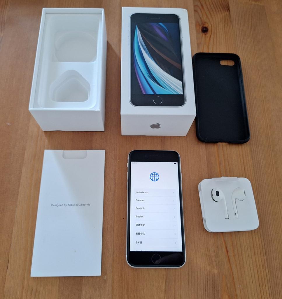 iPhone SE 2020 (A2296) – 64GB – Blanc – Boîte + accessoires, Télécoms, Téléphonie mobile | Apple iPhone, Comme neuf, 64 GB, Sans abonnement