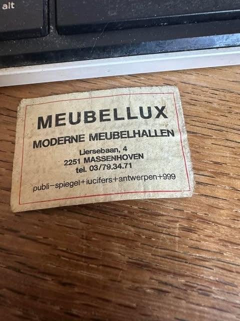 luciferdoos etiket label Meubellux Massenhoven, Gebruikt, Info@meubellux., Meubellux, Ophalen of Verzenden