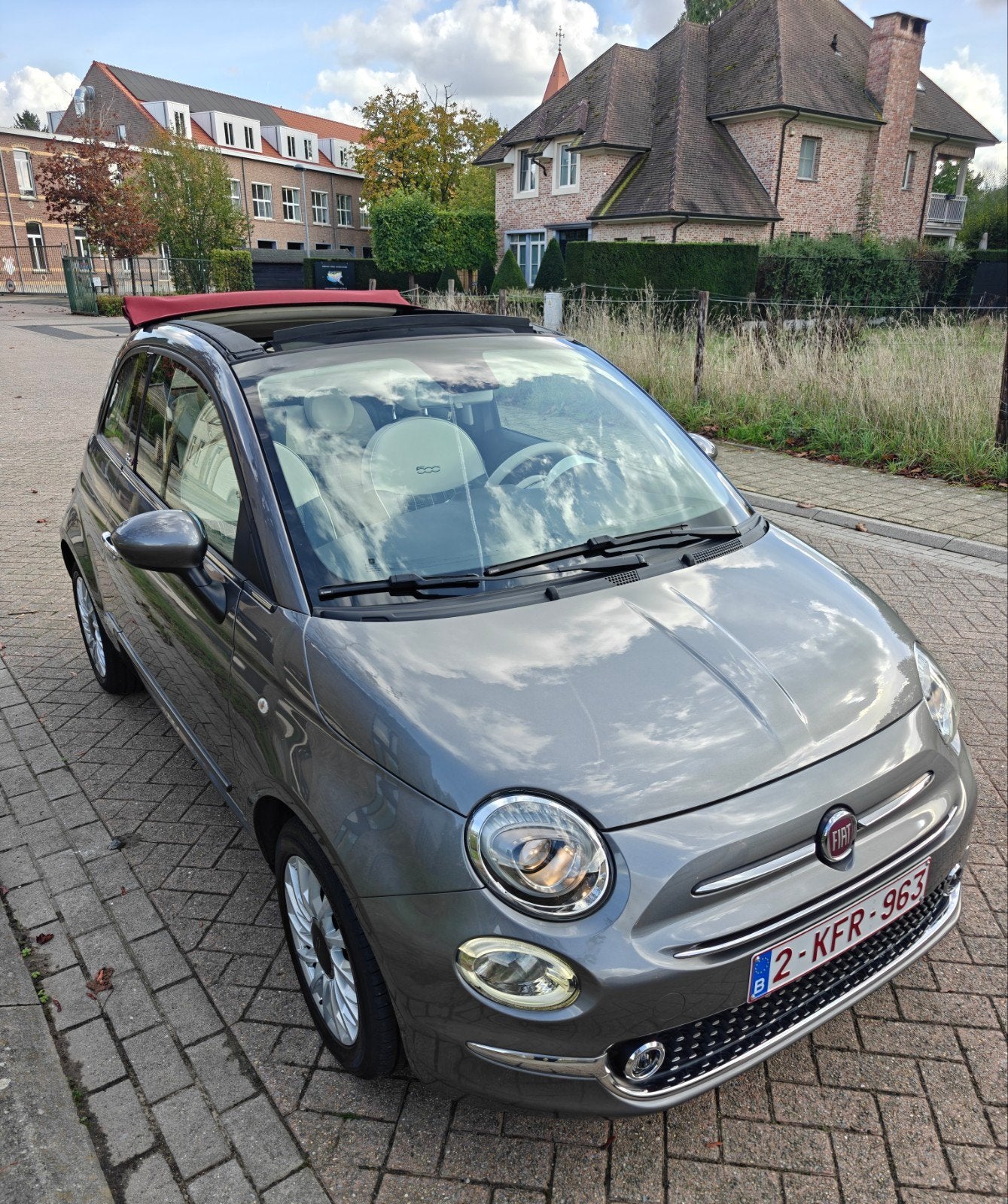 Fiat 500 cabrio lounge slechts 30.000 km, Auto's, 4 zetels, Stof, Euro 6, Cabriolet