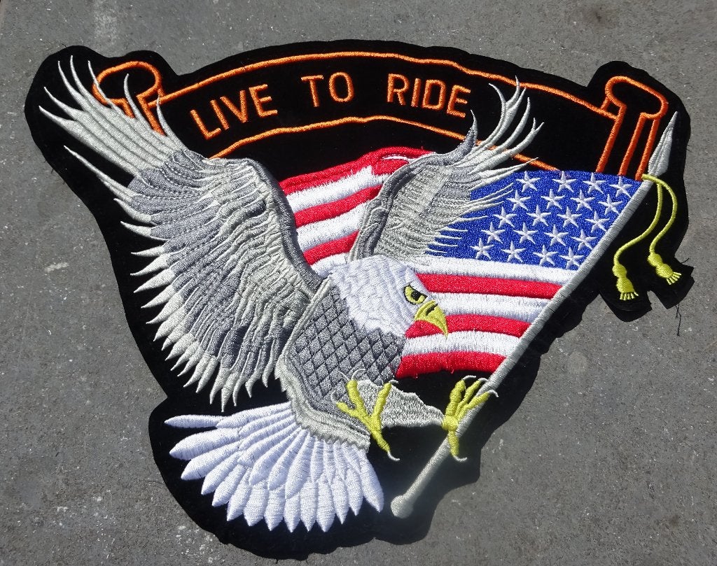 USA - INSIGNE BIKER BRODE "LIVE TO RIDE", Envoi, Autres, Emblème ou Badge