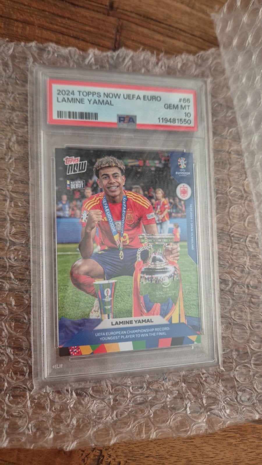 Topps 2024 Euro Lamine Yamal Psa 10, Envoi