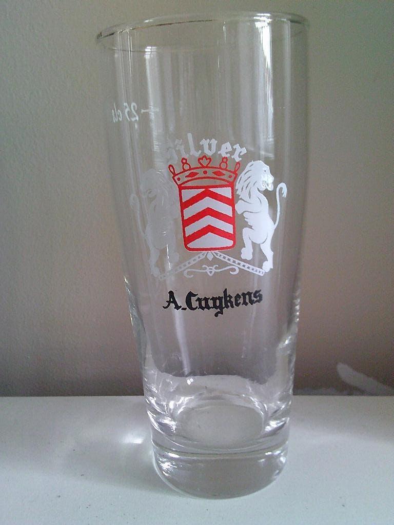 Bierglas bier  Silver brij A. Cuykens uit Lier, Verzamelen, Ophalen of Verzenden