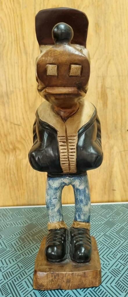 Houten beeld Goofy, Enlèvement ou Envoi, Sculpture sur bois, 20 - 50 cm, Autres sujets