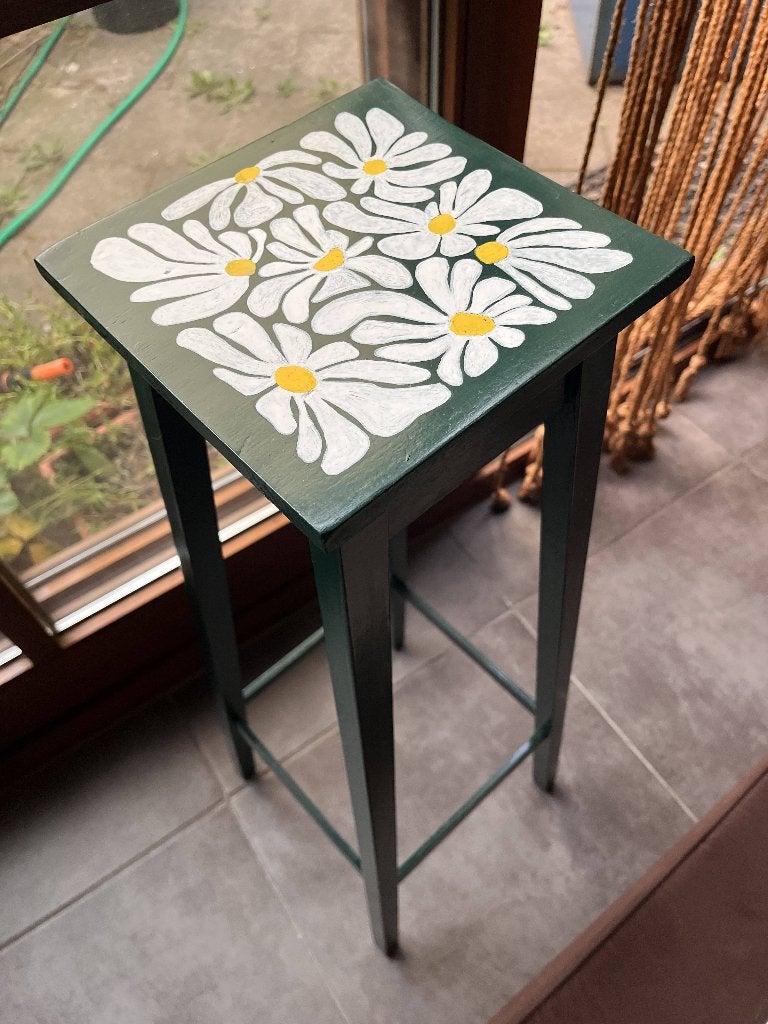 upcycled bijzet- of plantentafeltje, Huis en Inrichting, Tafels | Bijzettafels, Ophalen, Minder dan 55 cm, 60 cm of meer, Rechthoekig