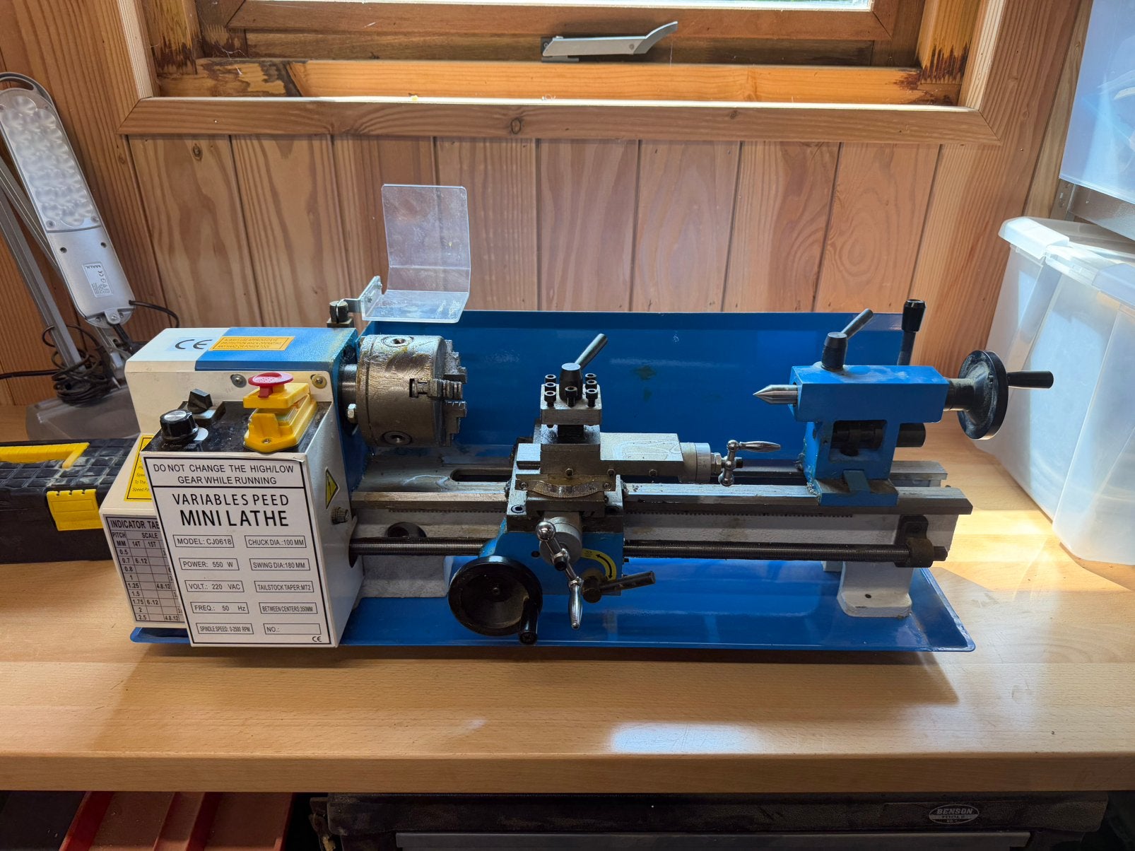 Mini draaibank CJ0618, Ophalen, Zo goed als nieuw, Metaaldraaibank, Minder dan 500 mm