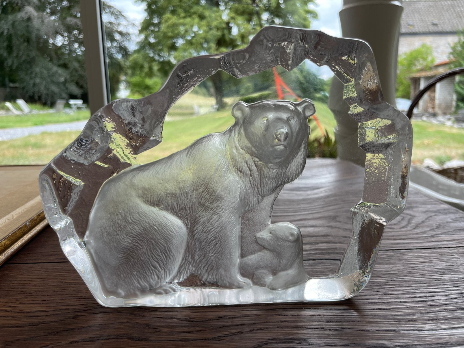 Kristallen sculptuur, ijsbeer, Jonasson matten gesigneerd, Antiek en Kunst, Antiek | Zilver en Goud, Ophalen